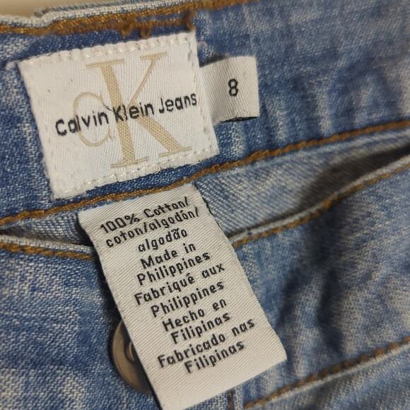 Vintage Calvin Klein Cropped Straight Wide Leg Jeans Light Wash Women's 8 - Picture 2 of 12